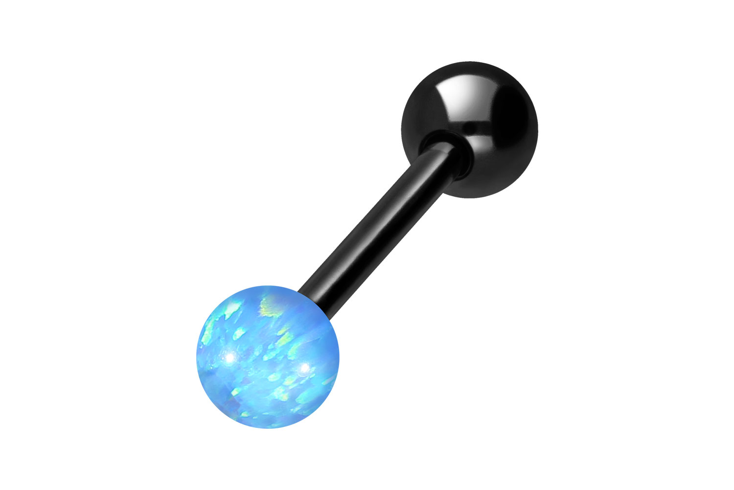 Chirurgenstahl Barbell Piercing SYNTHETISCHER OPAL + CHIRURGENSTAHL-KUGEL